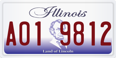 IL license plate A019812