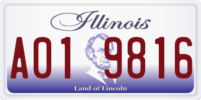 IL license plate A019816