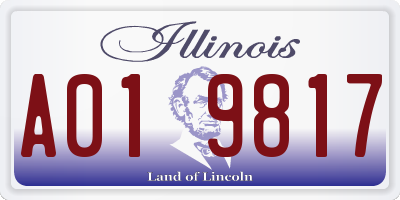 IL license plate A019817