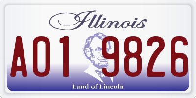 IL license plate A019826