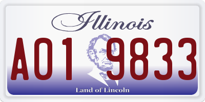 IL license plate A019833