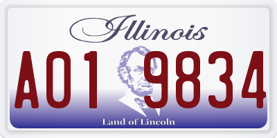 IL license plate A019834