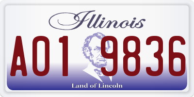 IL license plate A019836