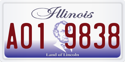 IL license plate A019838