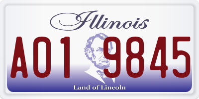 IL license plate A019845