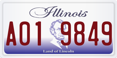 IL license plate A019849