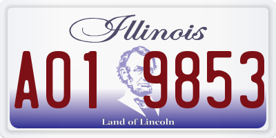 IL license plate A019853