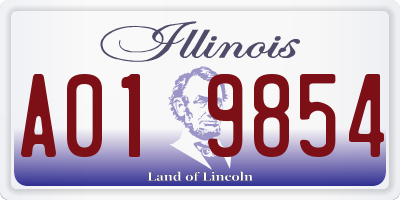 IL license plate A019854
