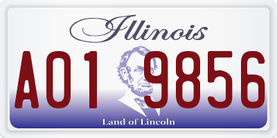 IL license plate A019856