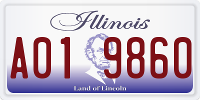 IL license plate A019860