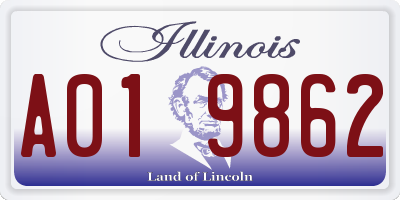 IL license plate A019862