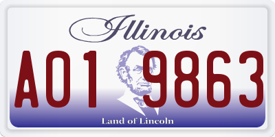 IL license plate A019863