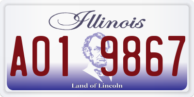 IL license plate A019867