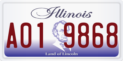 IL license plate A019868
