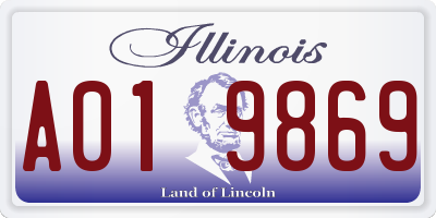 IL license plate A019869