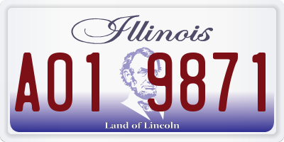 IL license plate A019871