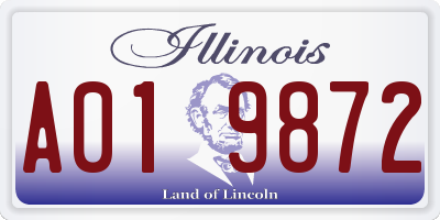 IL license plate A019872