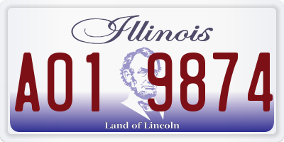 IL license plate A019874