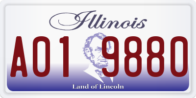 IL license plate A019880