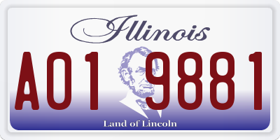 IL license plate A019881