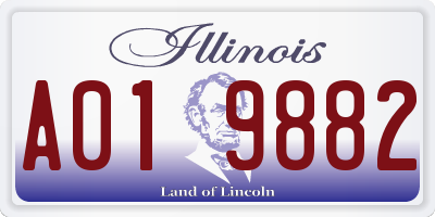 IL license plate A019882
