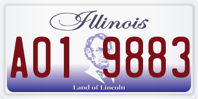 IL license plate A019883