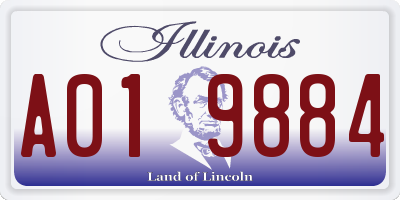 IL license plate A019884