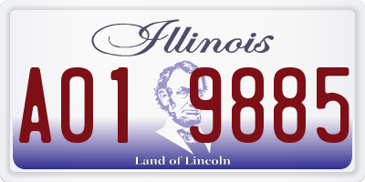 IL license plate A019885