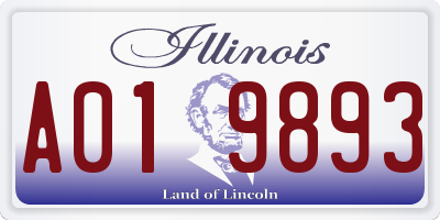 IL license plate A019893