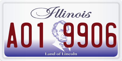 IL license plate A019906