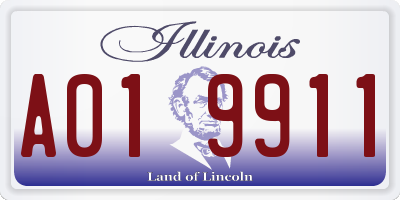 IL license plate A019911