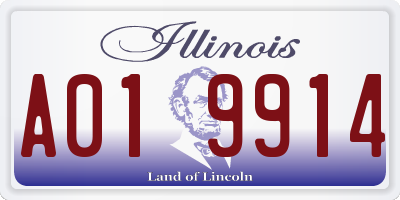 IL license plate A019914