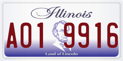 IL license plate A019916