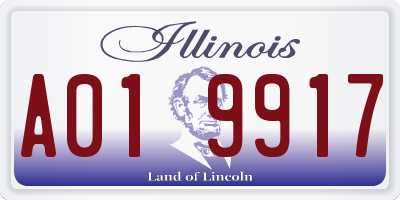 IL license plate A019917