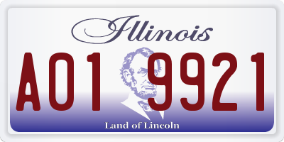 IL license plate A019921