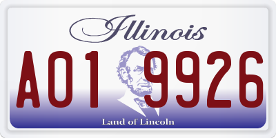 IL license plate A019926