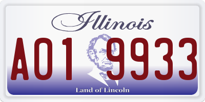 IL license plate A019933