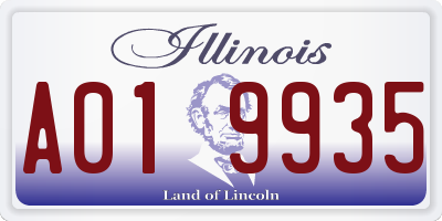 IL license plate A019935