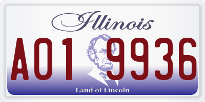 IL license plate A019936