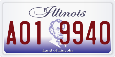 IL license plate A019940