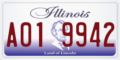 IL license plate A019942
