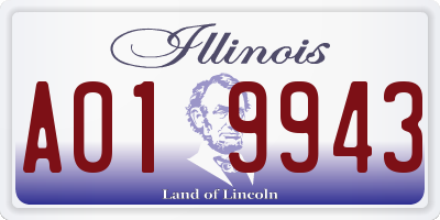 IL license plate A019943