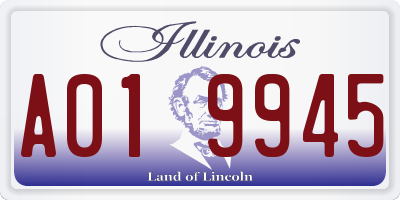 IL license plate A019945