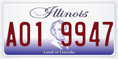 IL license plate A019947