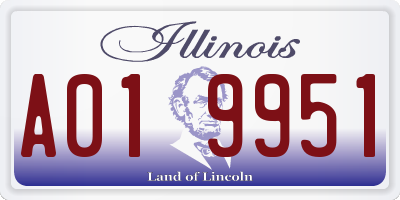 IL license plate A019951
