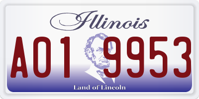 IL license plate A019953