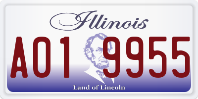 IL license plate A019955