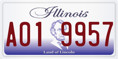 IL license plate A019957