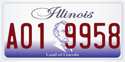 IL license plate A019958