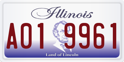 IL license plate A019961